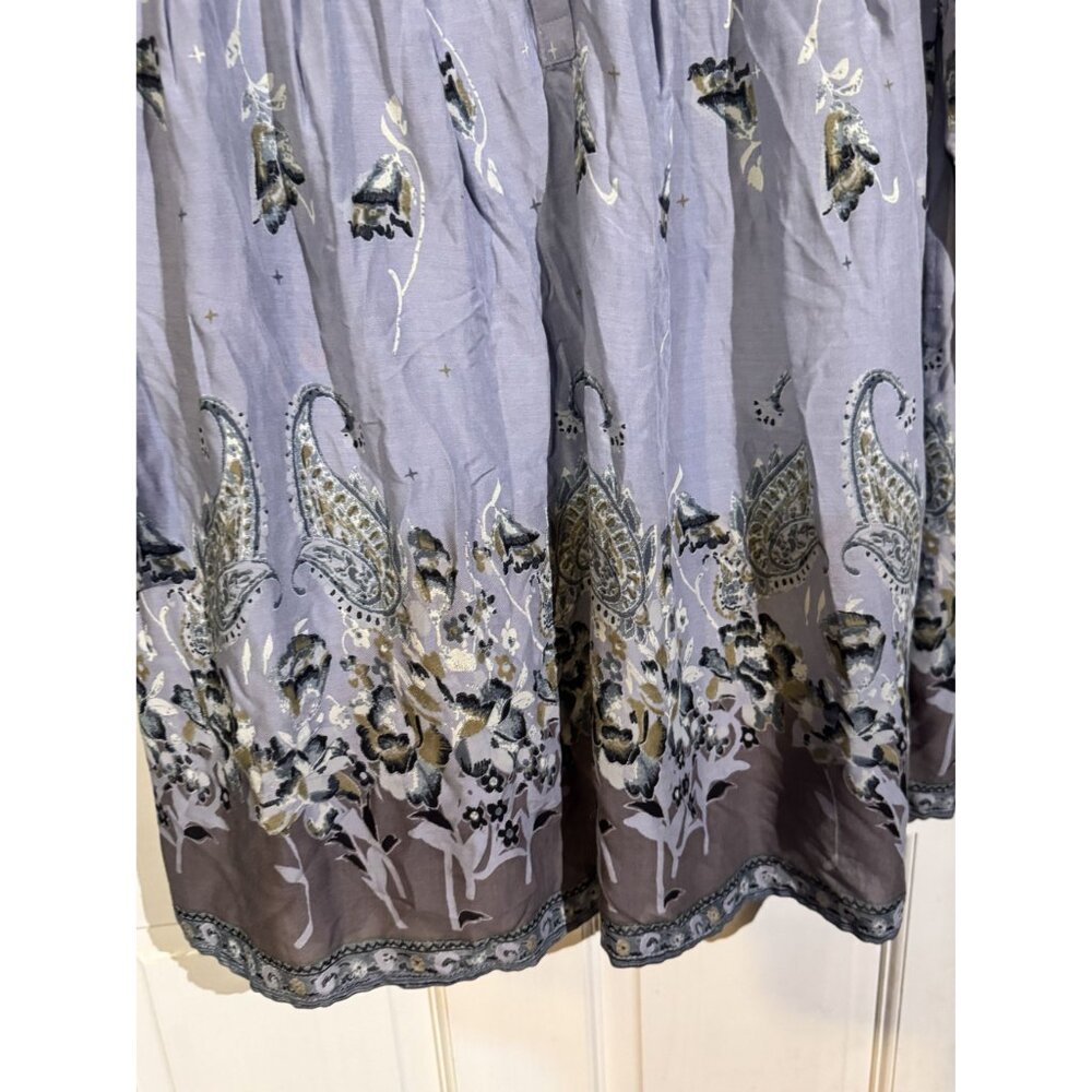 Boho Peasant Tunic Dress With Paisley Floral Print Size M Free People - Picture 2 of 14